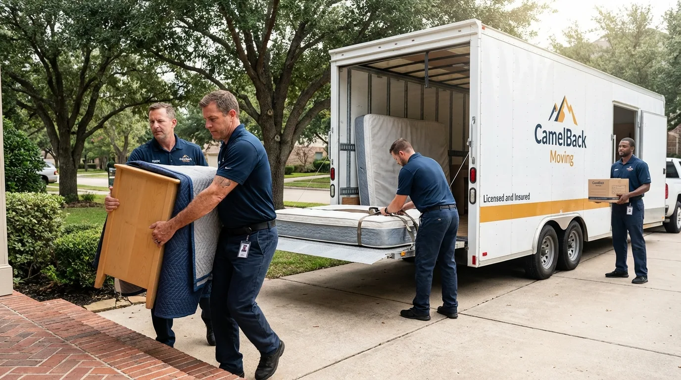 Crew loading residential truck for cross-state move from DeBary, FL