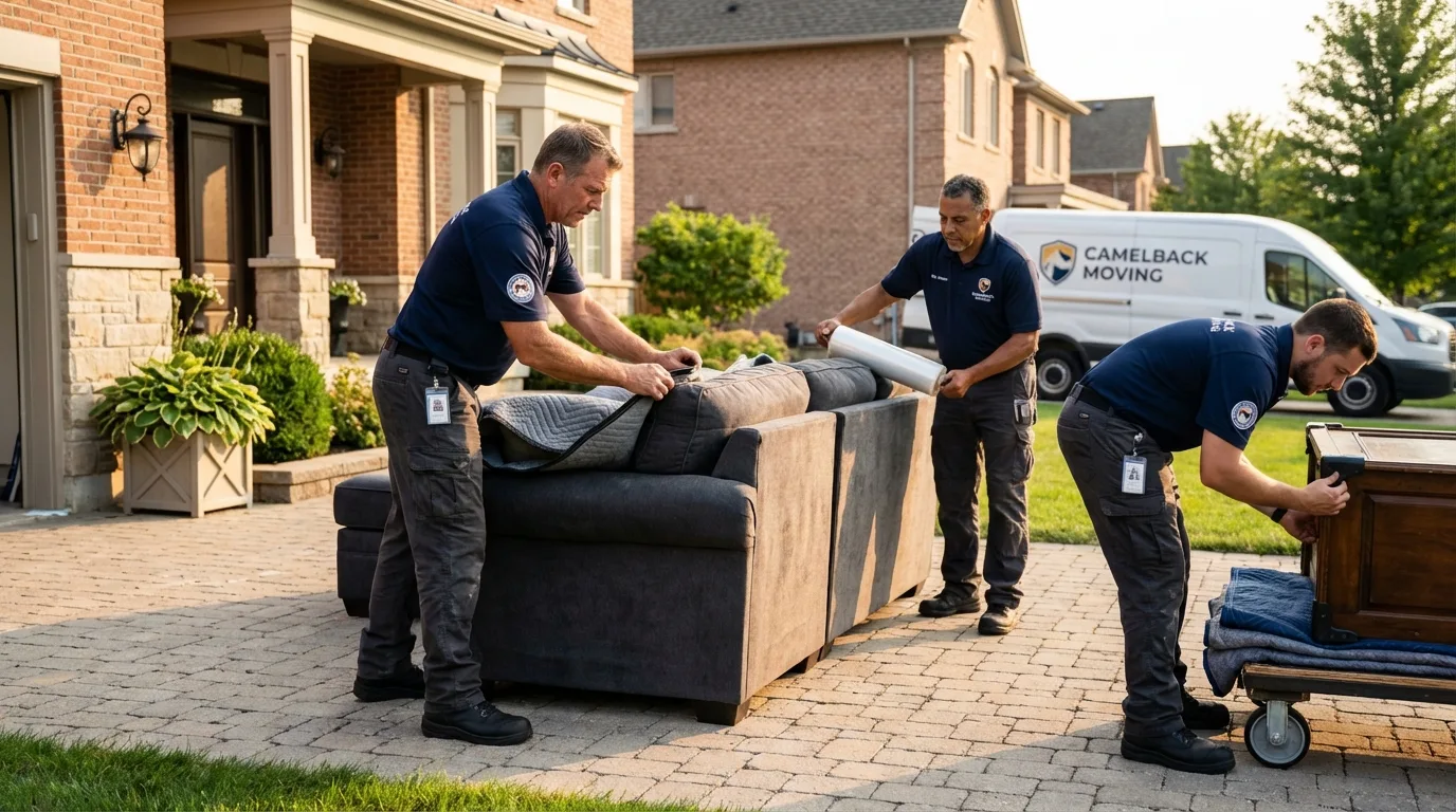 Large estate moving crew wrapping furniture in DeBary, FL